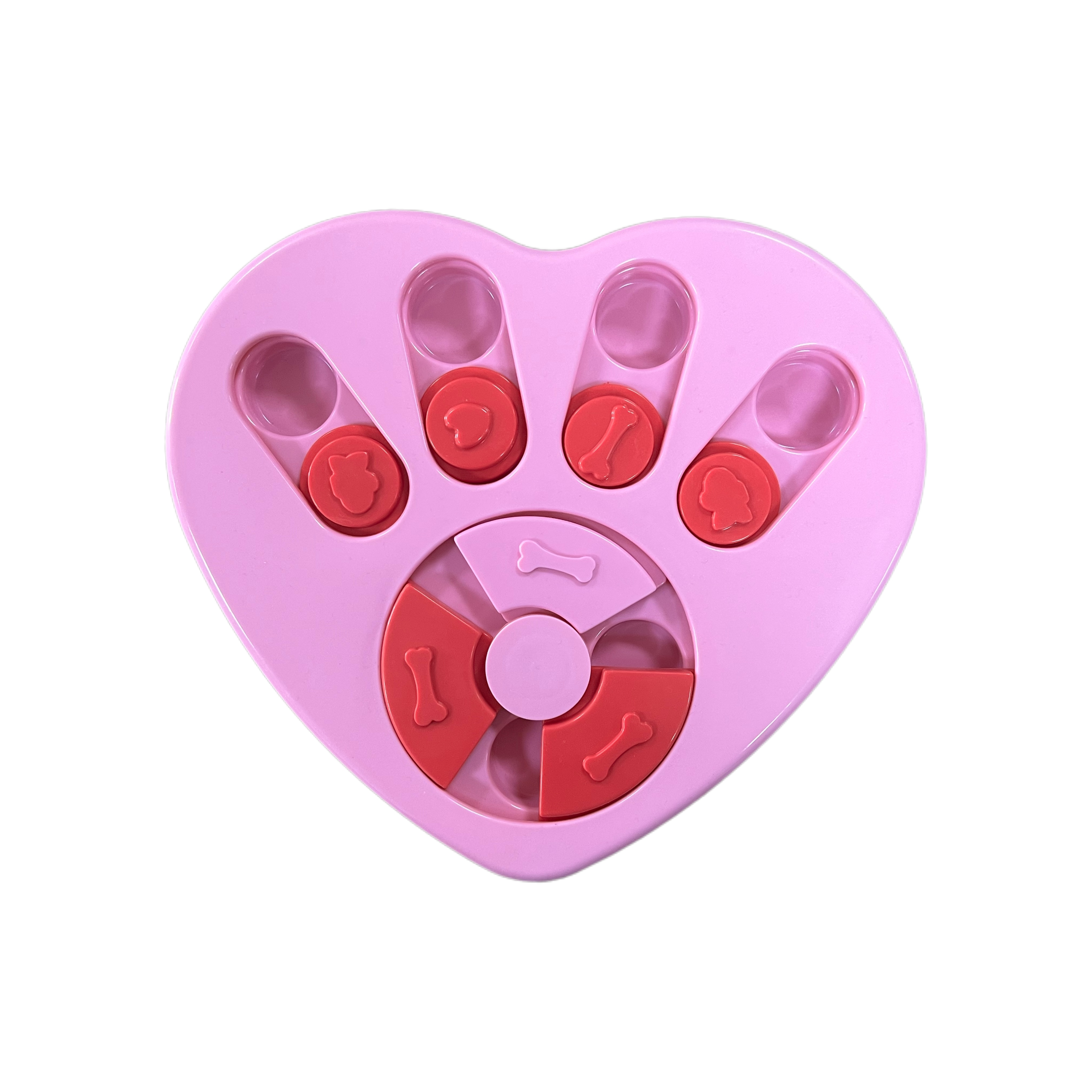 Pink Heart-Shaped Dog Puzzle Toy