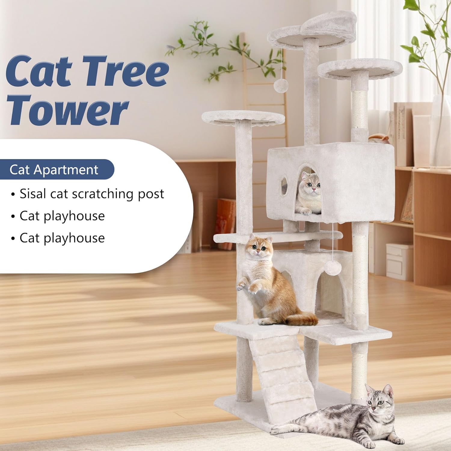 Luxury multi-layer cat climbing frame