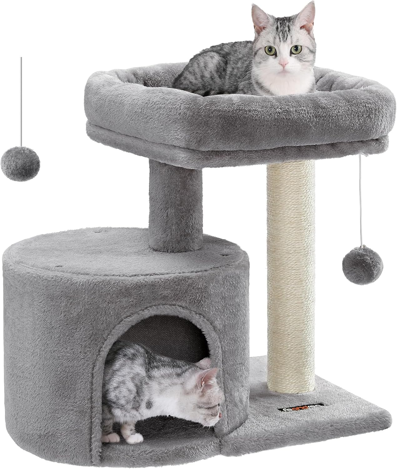 Double-layer cat climbing frame with cat house