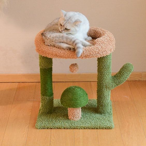 Cat Trees for Indoor Cats, Cactus Cat Towers with Large Padded Top Perches, Scratching Posts for Kitten Condos, Living Rooms, Bedrooms and More