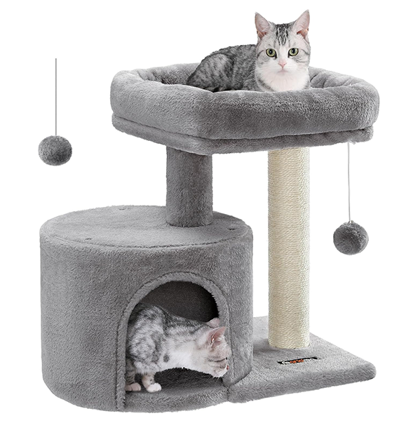 Double-layer cat climbing frame with cat house