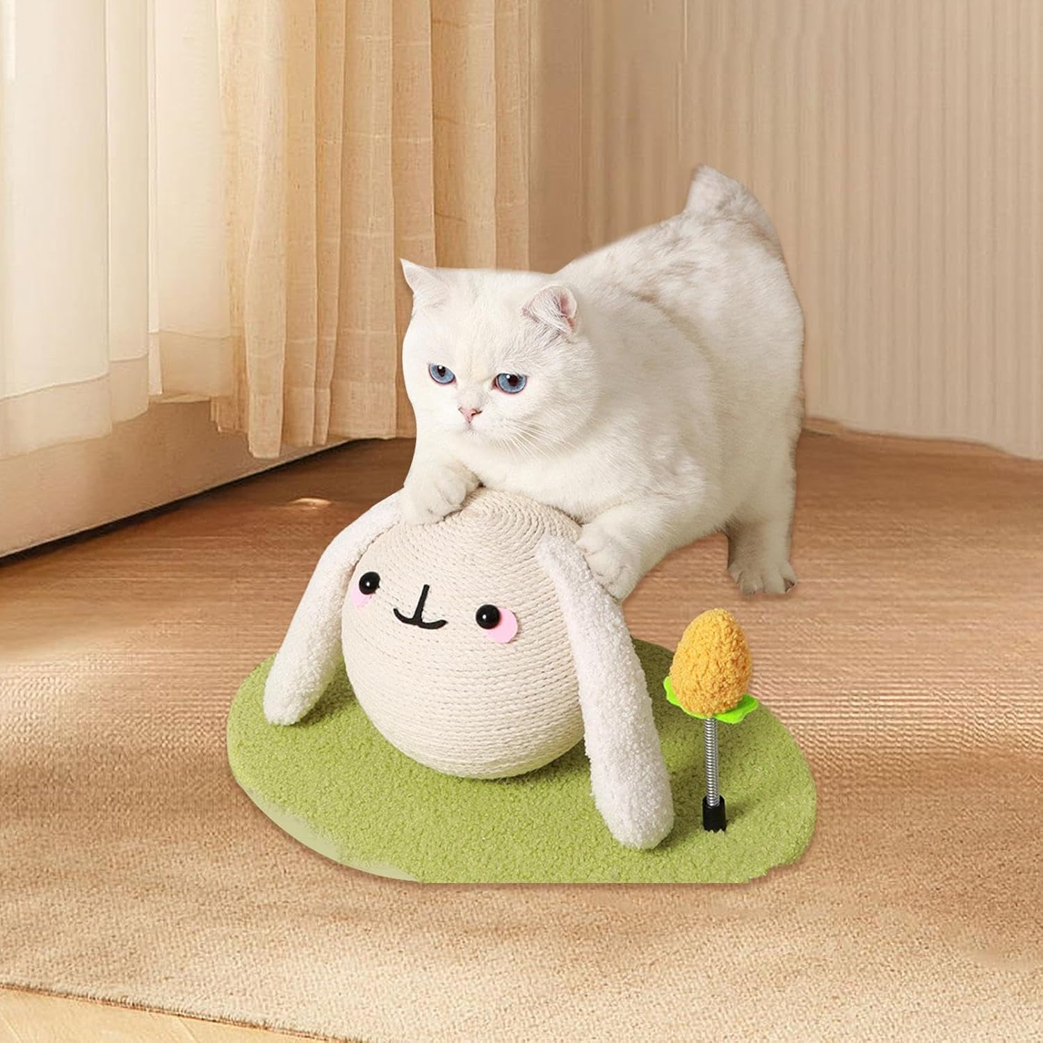 Cat Scratching Ball Cat Scratching Post, Cat Scratcher with Spring Ball for Indoor, S