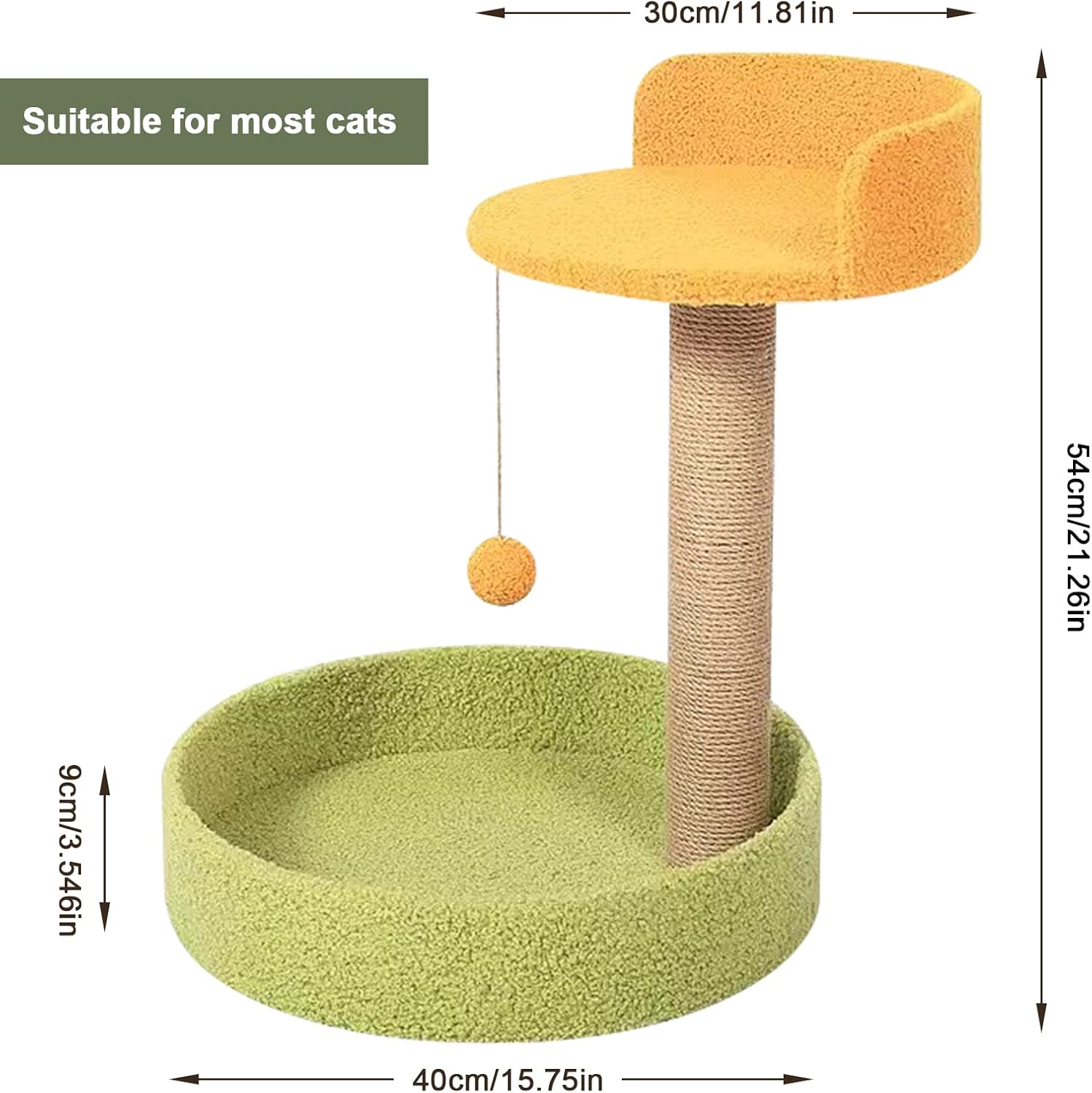 Large Cat Scratching Post, Flower Design, Sisal Sturdy, For Indoor Cats