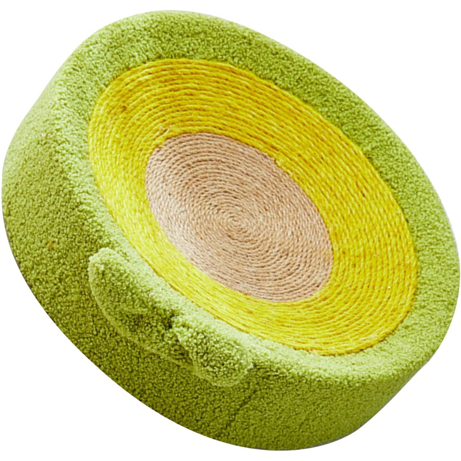 Cat Scratcher Bed Round Sisal Cat Scratcher Cardboard Cat Scratcher Lounge Bed Cat Scratcher Bowl Nest with Cartoon Pattern for Couch Carpets Sofas Protector (Avocado)