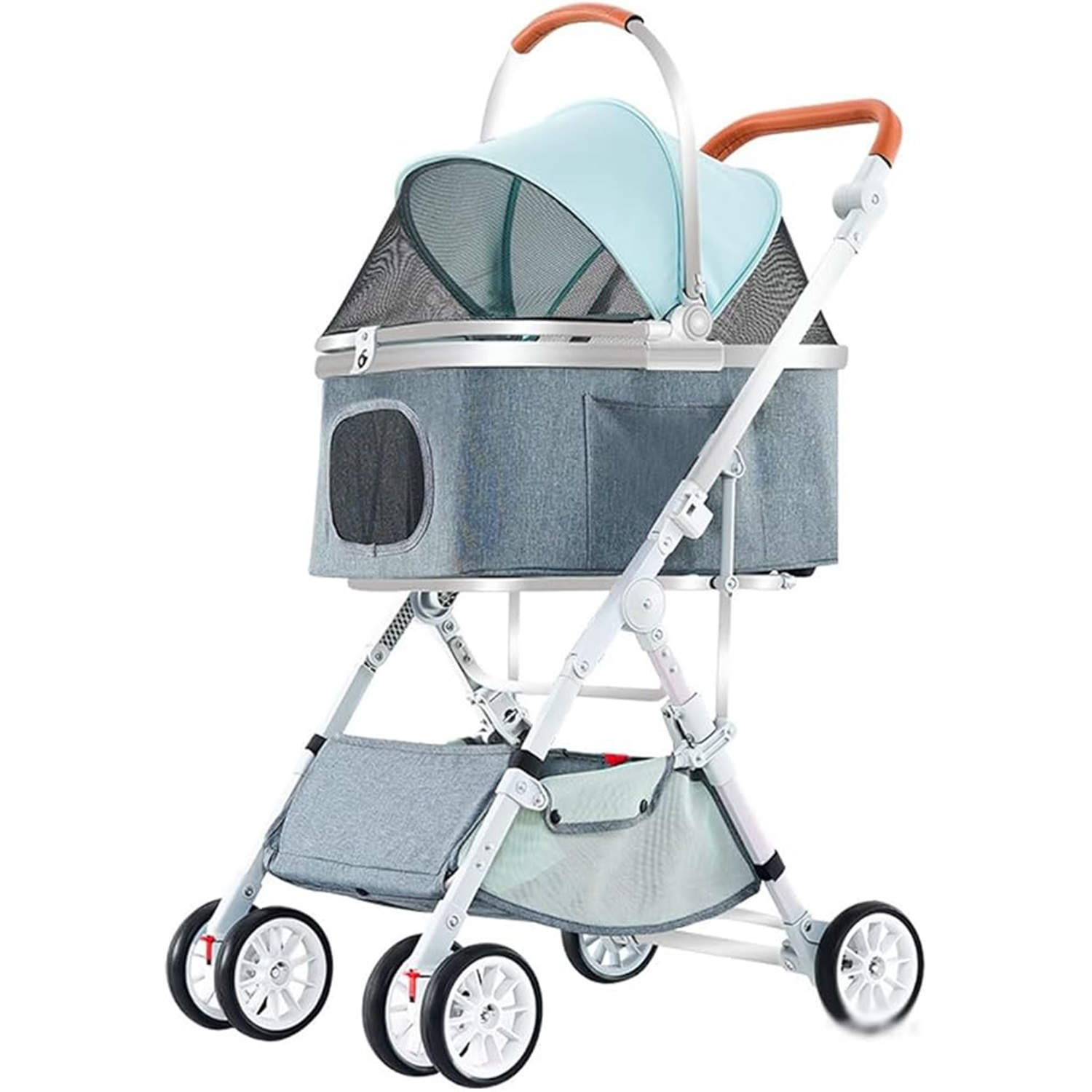 Dog Strollers for Small Dogs Jogger Travel Stroller with Storage Basket(Blue)