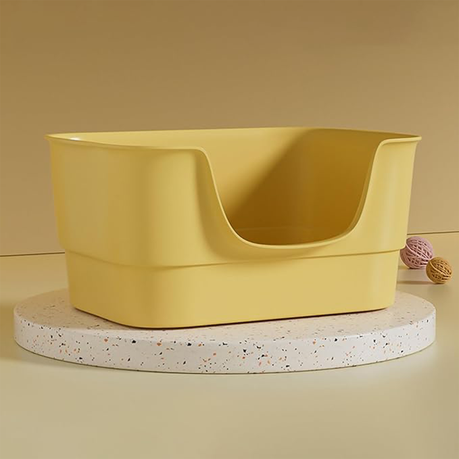 Extra Large Cat Litter Box with High Sides(yellow)