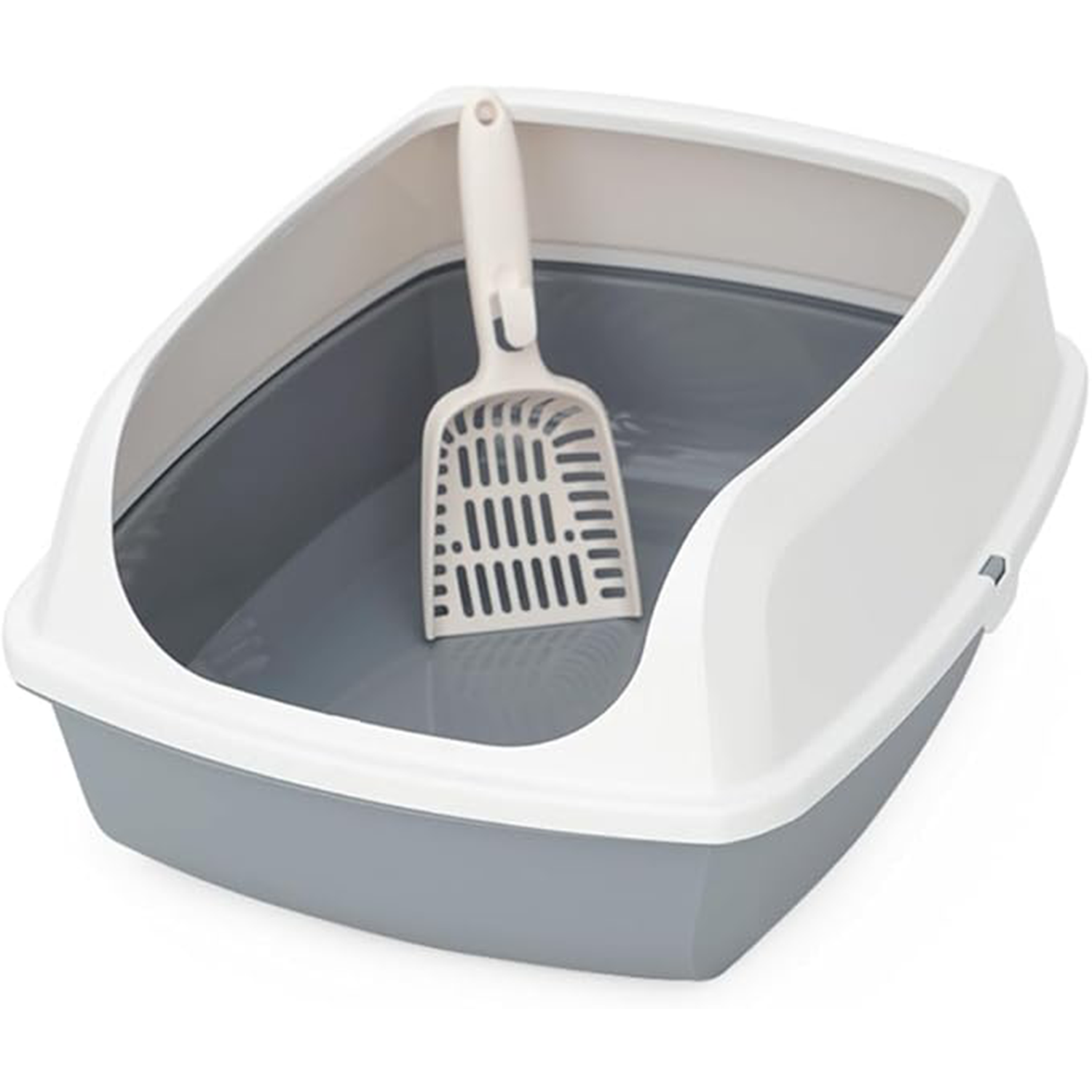 Open Top Cat Litter Box - Anti-Splashing High Sides Pet Litter Tray