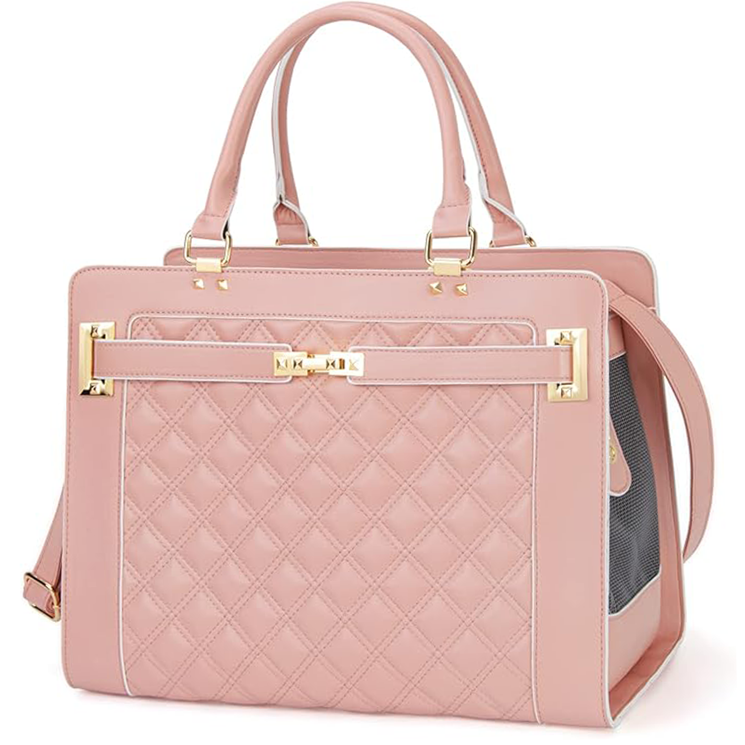 Fashion Pet Carrier Dog Cat Carrier Purse Soft-Sided Leather Handbag Pet Tote Bag for Small Dogs Puppy and Cats TSA Airline Approved