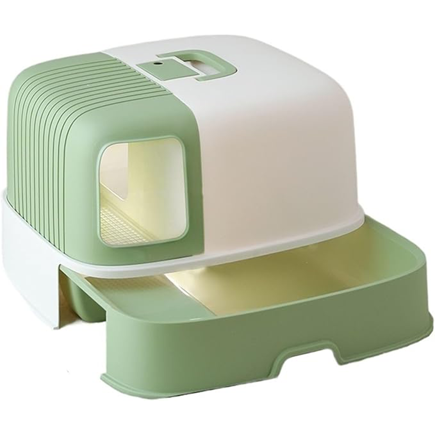 Enclosed Cat Potty with Scoop （green）