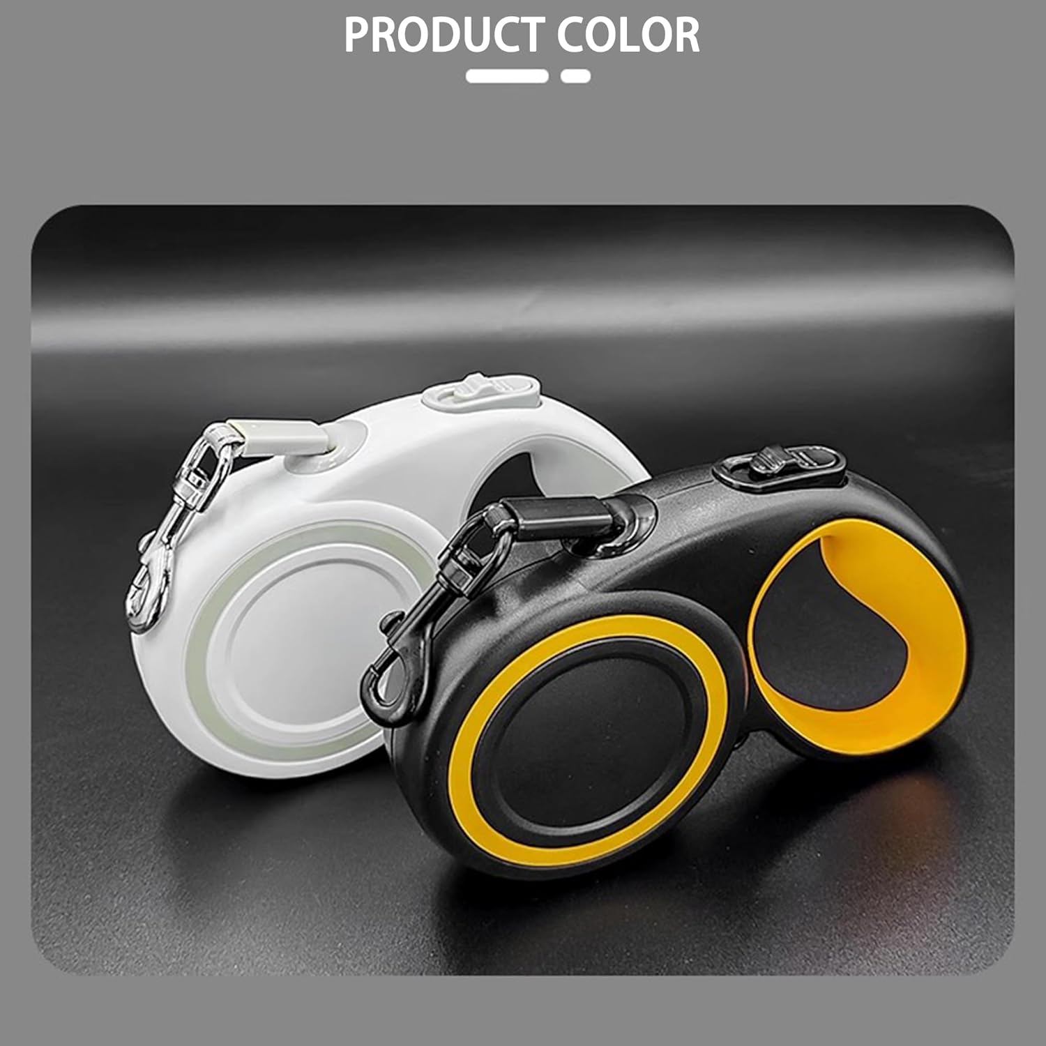 Automatic Telescopic Dog Tape, Non-Slip Handle (Black, Large)