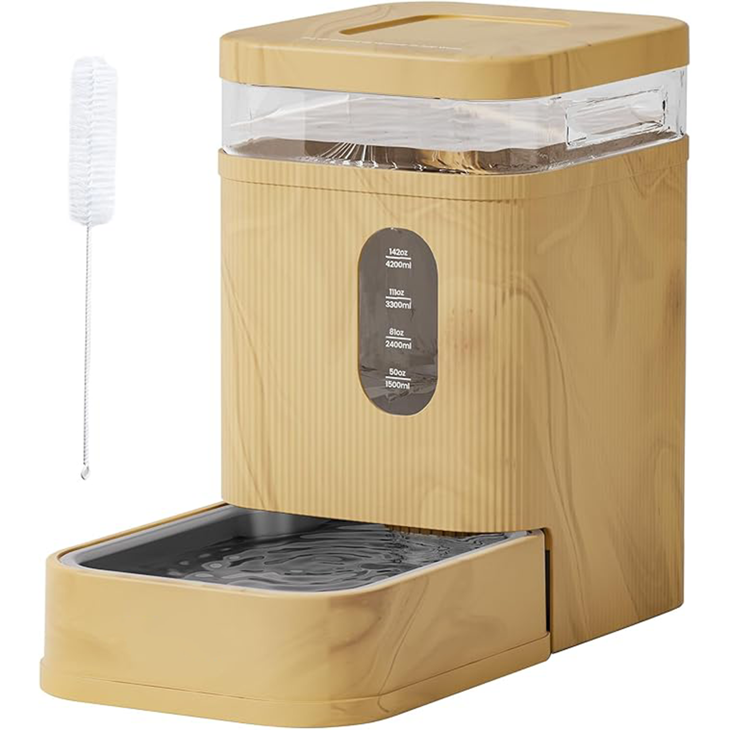 Pet Automatic Dog Water Dispenser Gravity Waterer with Stainless yellow 