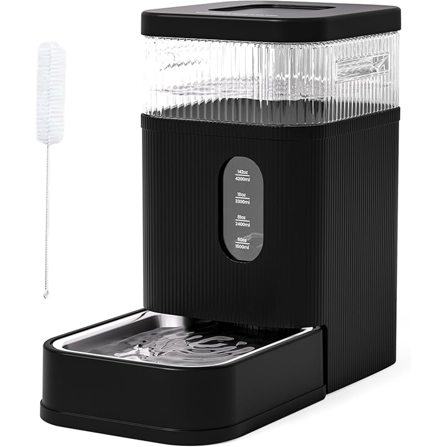 Pet Automatic Dog Water Dispenser Gravity Waterer with Stainless black