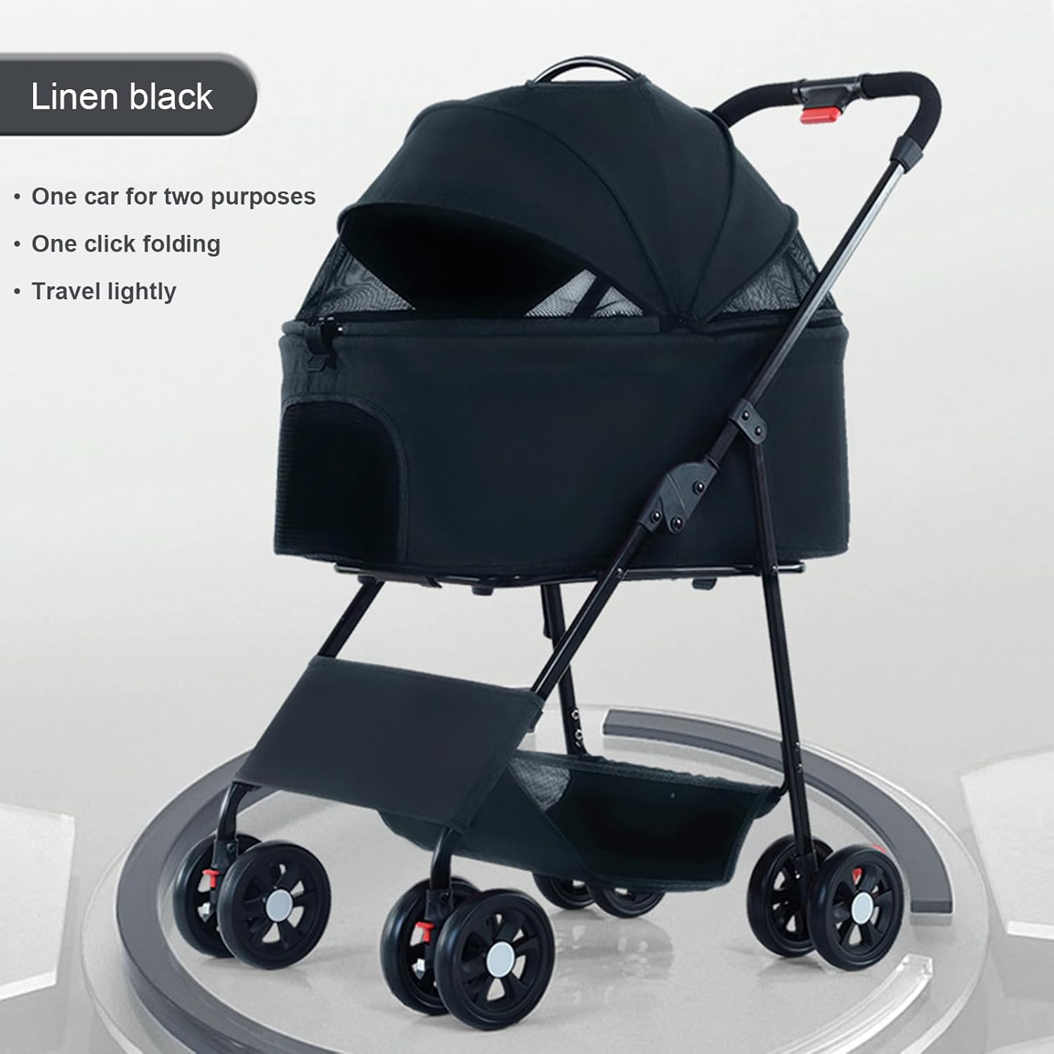 Pet Stroller for Small Medium Dogs and Cats with 3-Mesh-Window