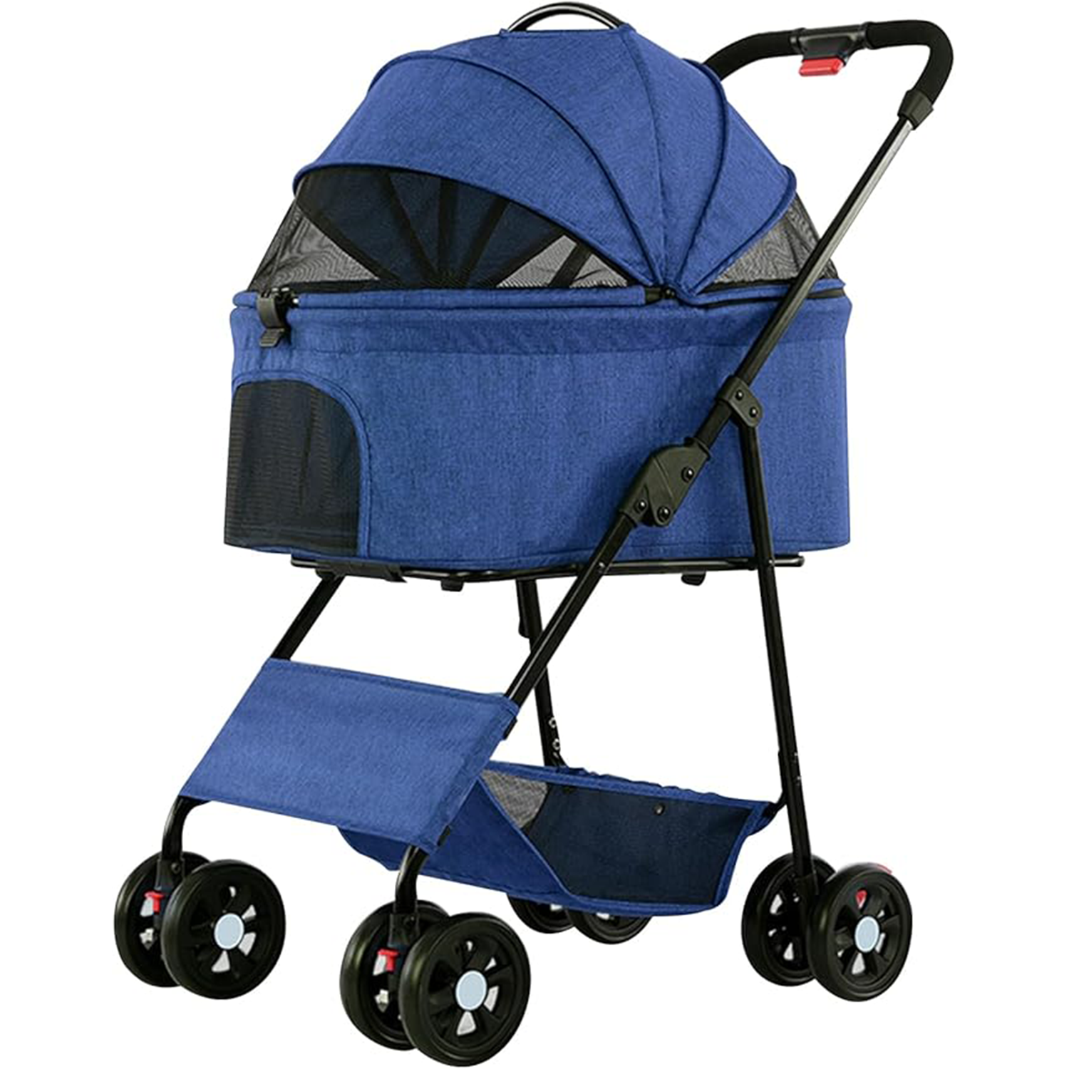 Pet Stroller for Small Medium Dogs and Cats with 3-Mesh-Window blue