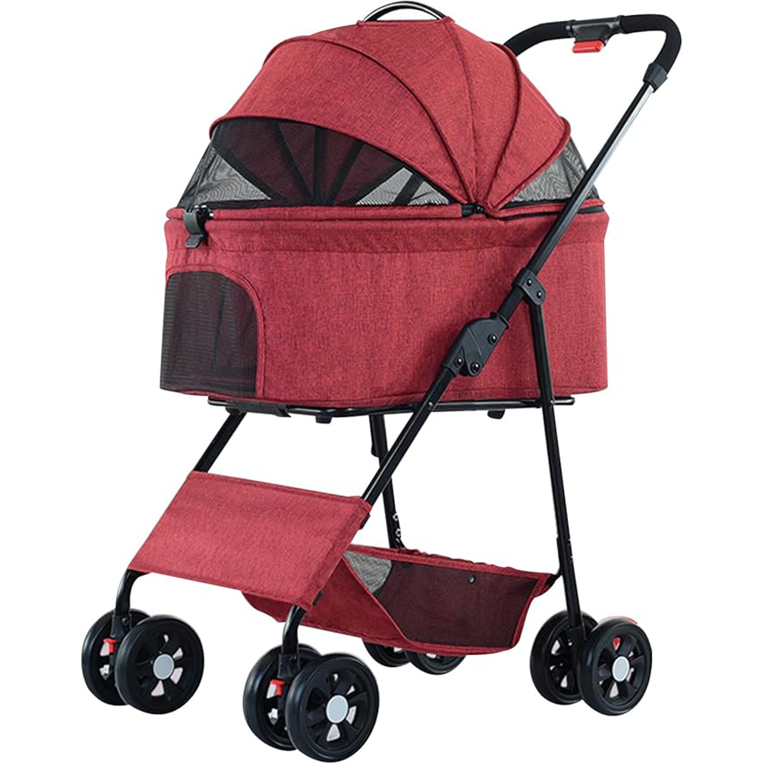 mall Medium Dogs and Cats with 3-Mesh-Window red