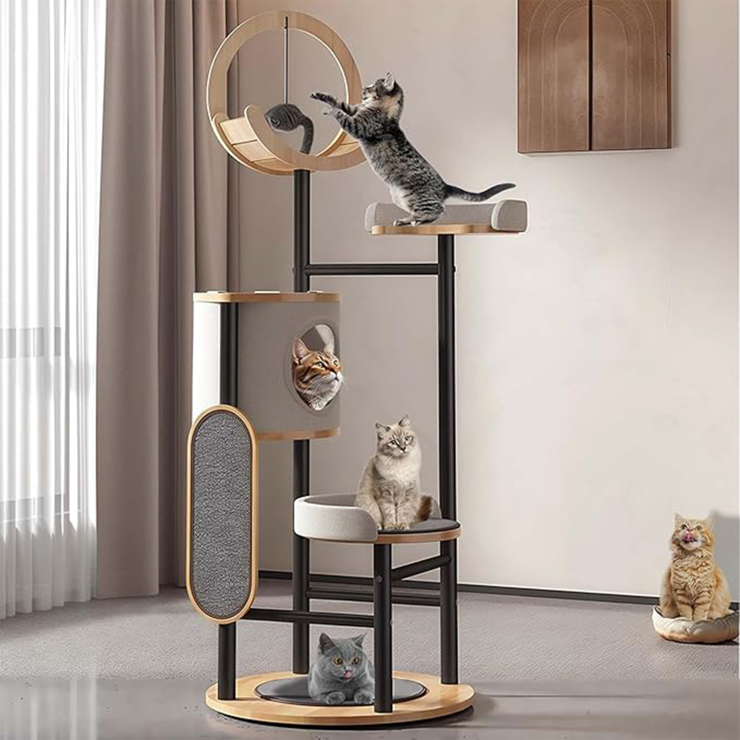 66In Cat Tower with Scratching Post gray