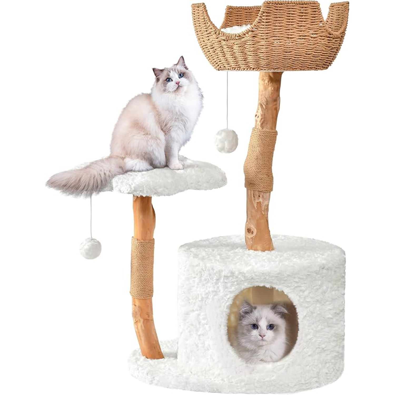 Luxury Cat Condo with Scratching Posts and Flower Platforms