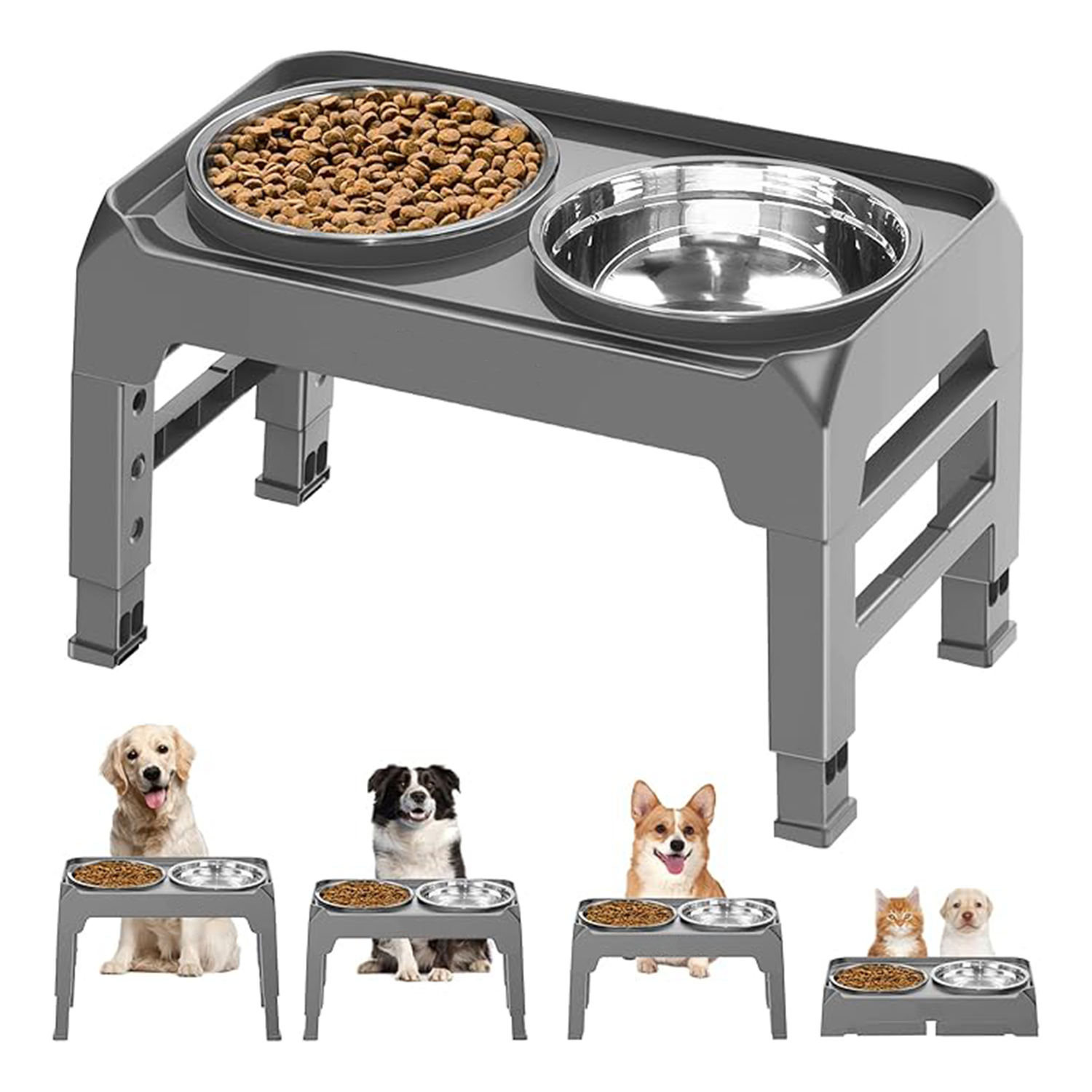 Steel Food Bowls & Licking Plate for Small, Medium & Large Dogs