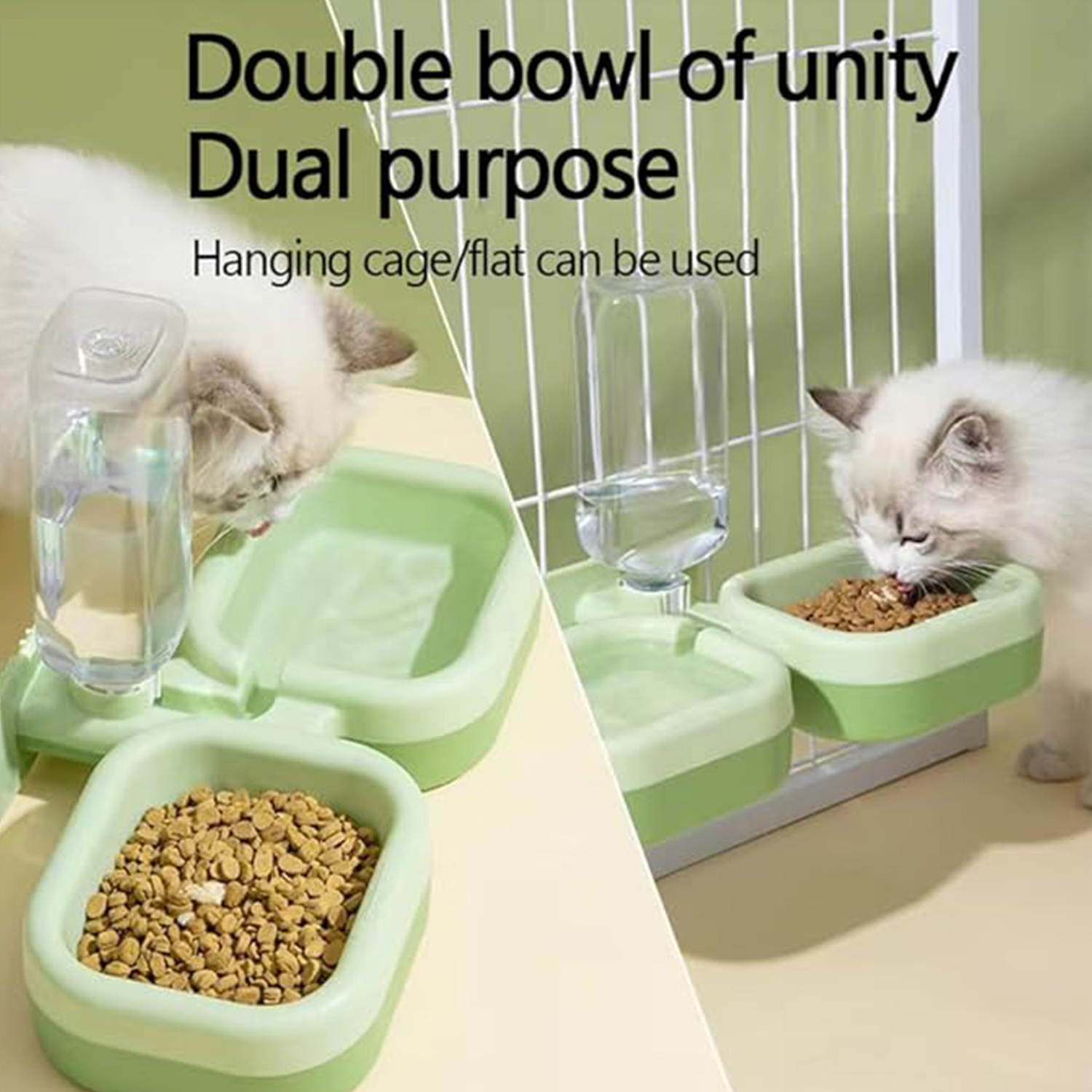 Cat Hanging Water Dispenser Dog Water Feeder Automatic Cage Bottle Kettle Set