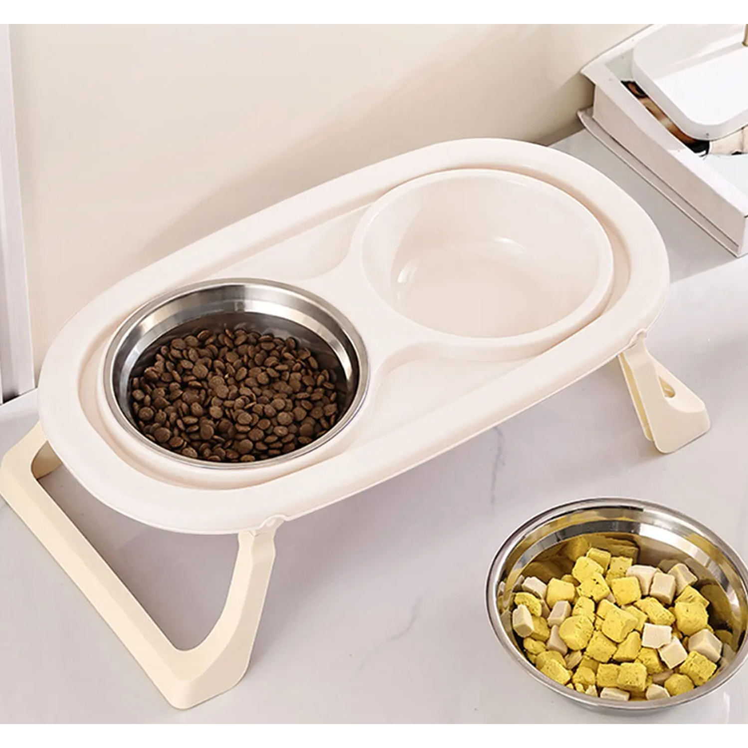 Food Bowls for Small Medium Dogs Cats (white, Medium)