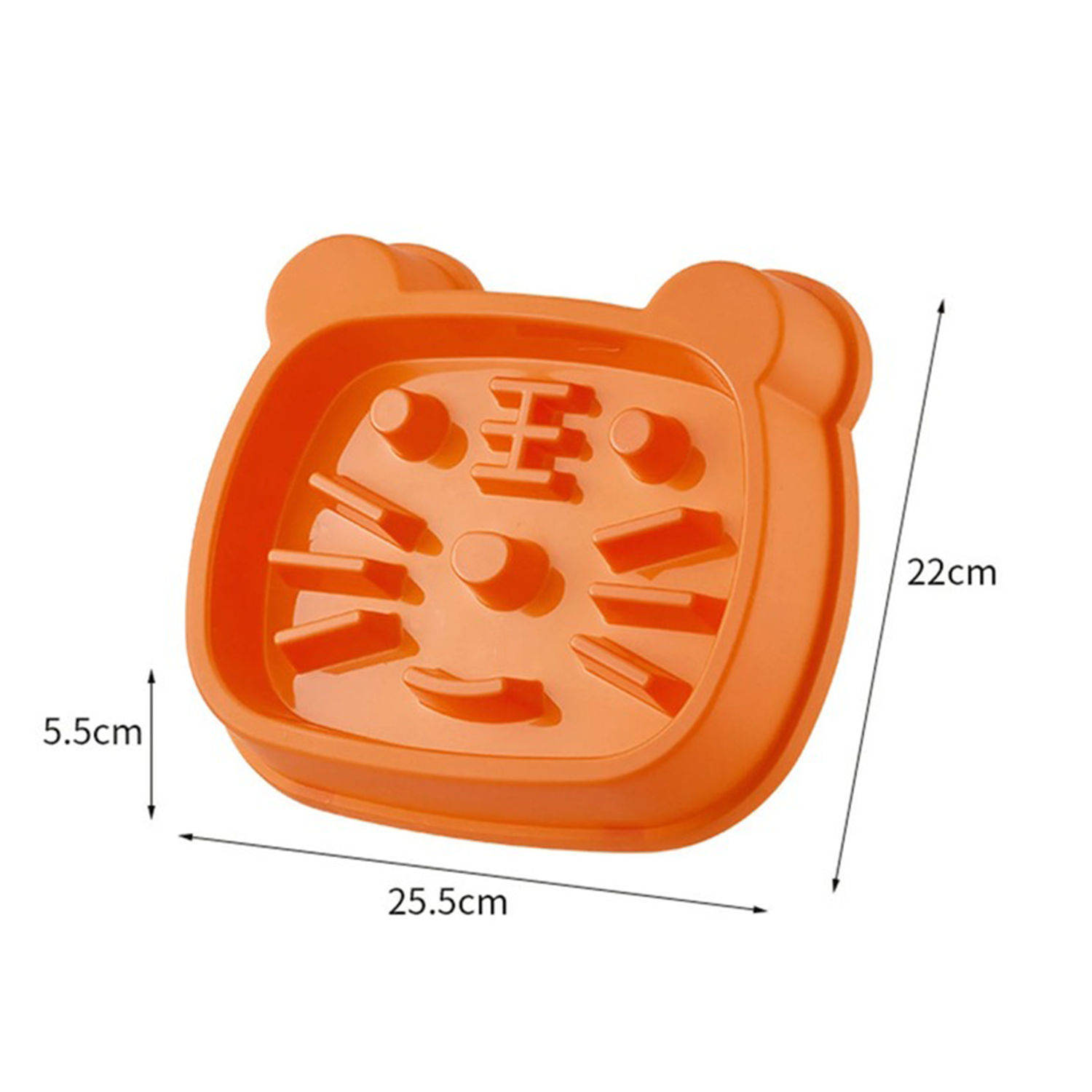Slow Eating Dog Bowl, Slow Feeder Bowl for Dogs with Anti-Slip Base(orange)