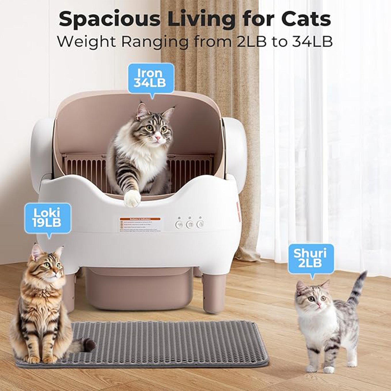 Automatic Cat Litter Box with APP Control,