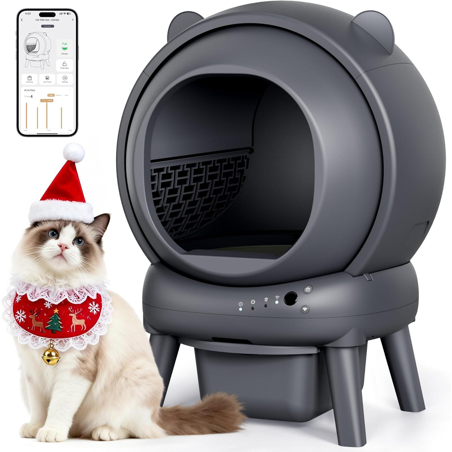 Automatic Litter Box for Multiple Cats